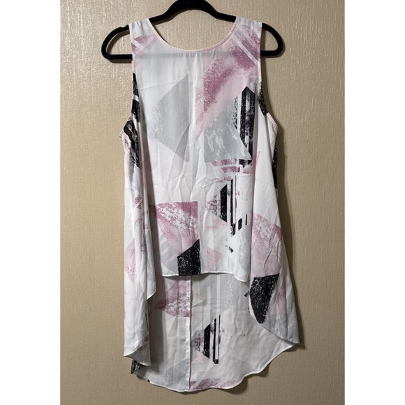 Vince Camuto Pink/black/white Graphic Design Sleeveless Top Size L - Picture 1 of 8